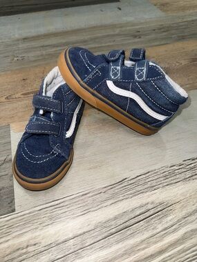 Vans Kids Navy and White High-Top Sneakers